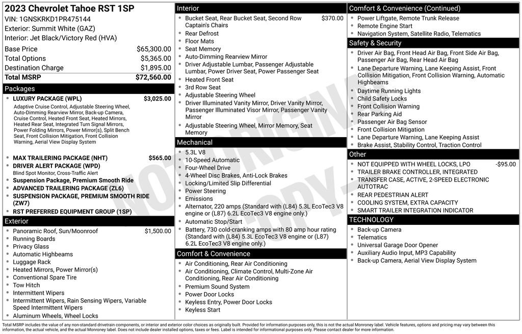 Certified 2023 Chevrolet Tahoe RST w/ Luxury Package AWD/4WD image 37