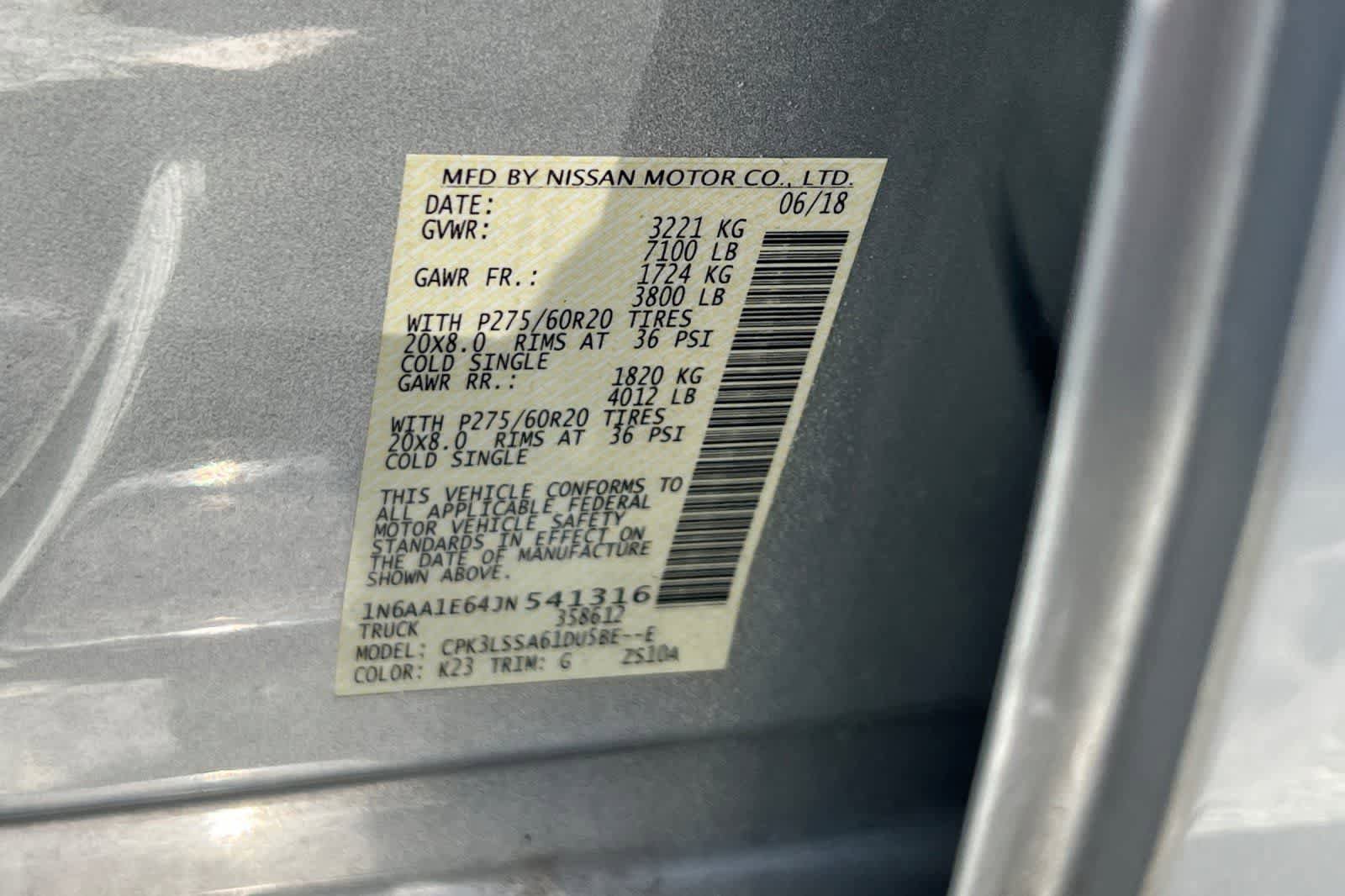 Used 2018 Nissan Titan SV w/ SV Convenience Package RWD image 30