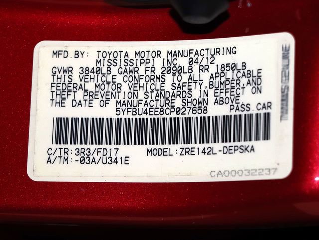 Used 2012 Toyota Corolla S FWD image 34