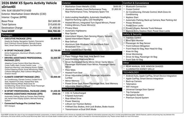 Used 2026 BMW X5 sDrive40i w/ Executive Package image 4