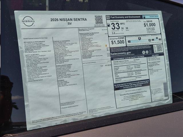 New 2026 Nissan Sentra SV w/ SV Convenience Package FWD image 16