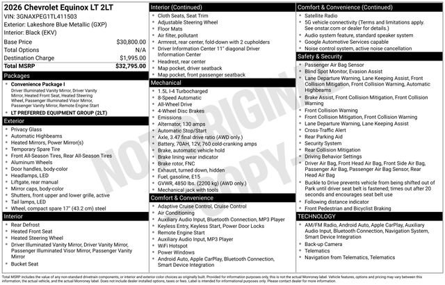 New 2026 Chevrolet Equinox LT image 5