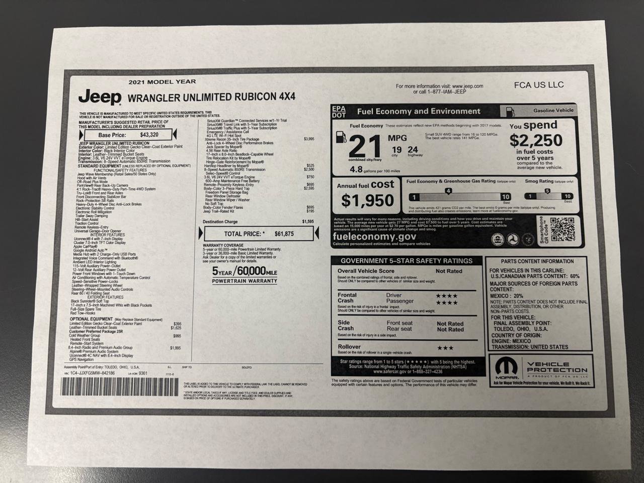 Used 2021 Jeep Wrangler Unlimited Rubicon w/ Xtreme Recon 35" Tire Package image 37