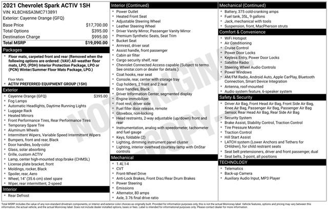 Used 2021 Chevrolet Spark ACTIV image 25