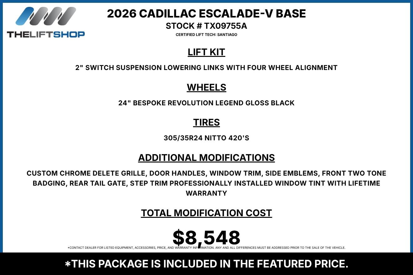 Used 2026 Cadillac Escalade V w/ LPO, ONYX Package AWD/4WD image 2