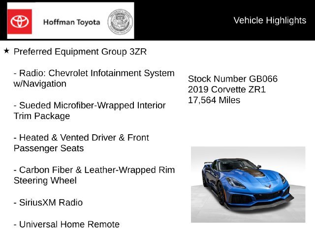 Used 2019 Chevrolet Corvette ZR1 RWD image 10