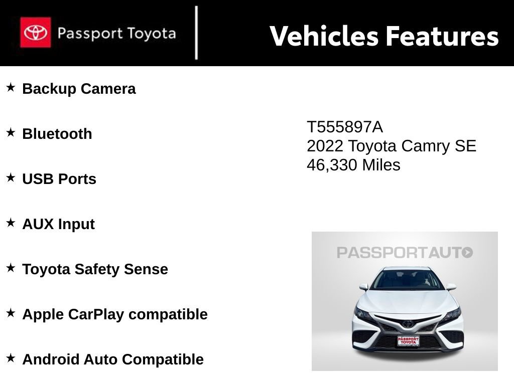 Used 2022 Toyota Camry SE FWD image 10