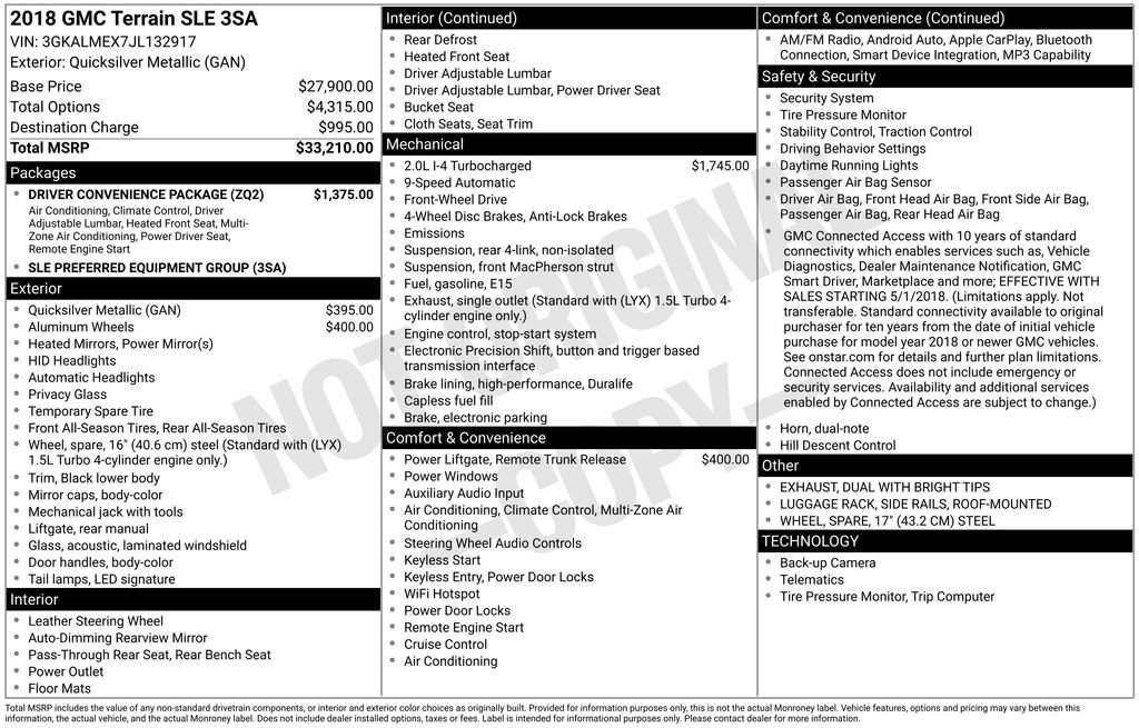 Used 2018 GMC Terrain SLE w/ Driver Convenience Package image 3