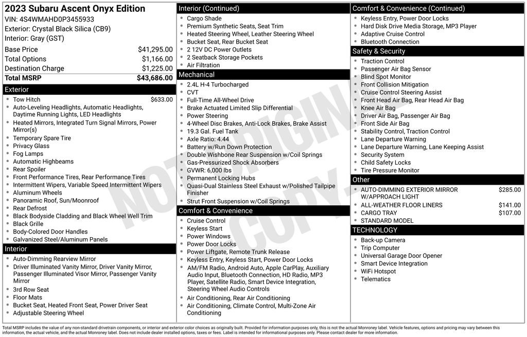 Used 2023 Subaru Ascent Onyx Edition image 5