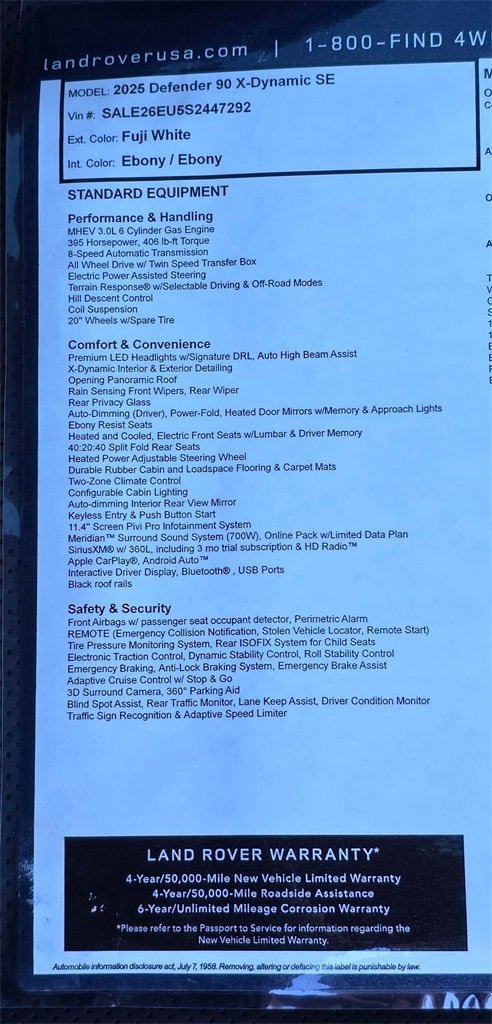 New 2025 Land Rover Defender 90 X-Dynamic SE image 28