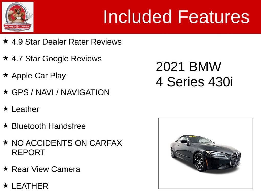 Used 2021 BMW 430i Convertible w/ Premium Package image 4