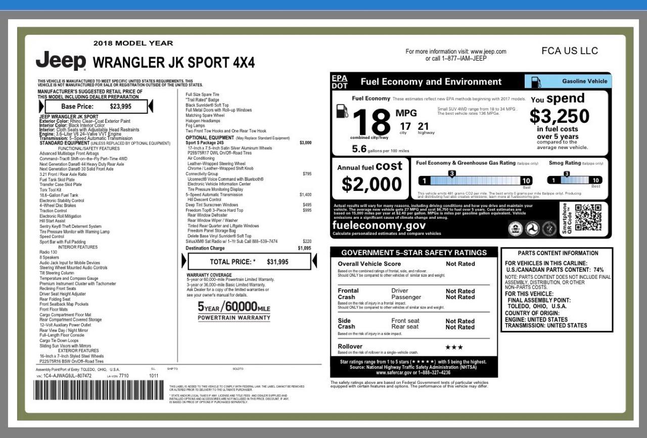 Used 2018 Jeep Wrangler Sport image 19