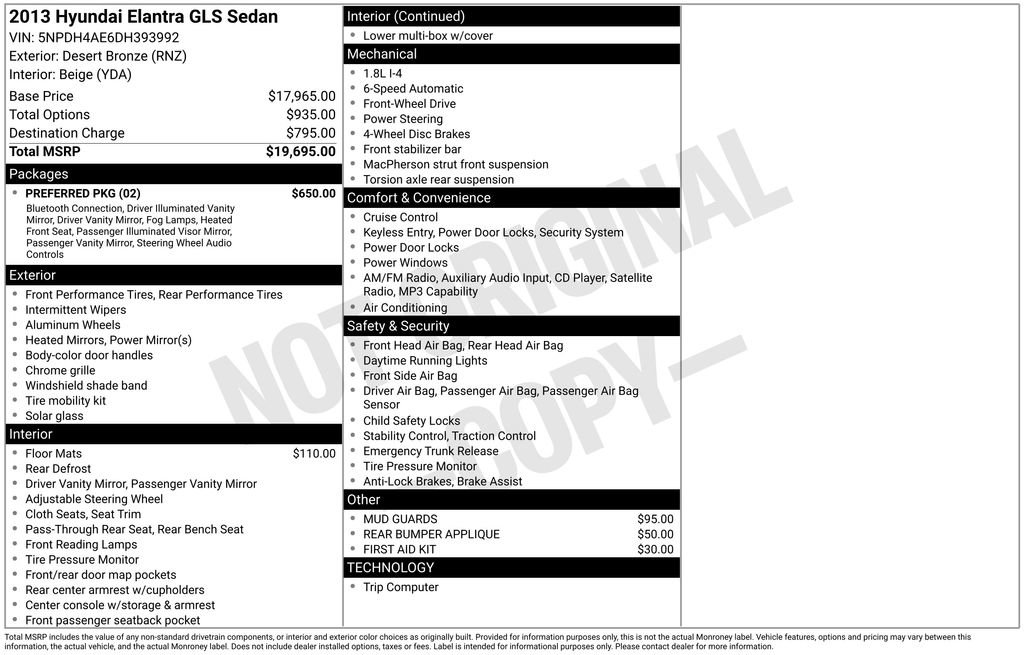 Used 2013 Hyundai Elantra GLS w/ Preferred Pkg FWD image 6