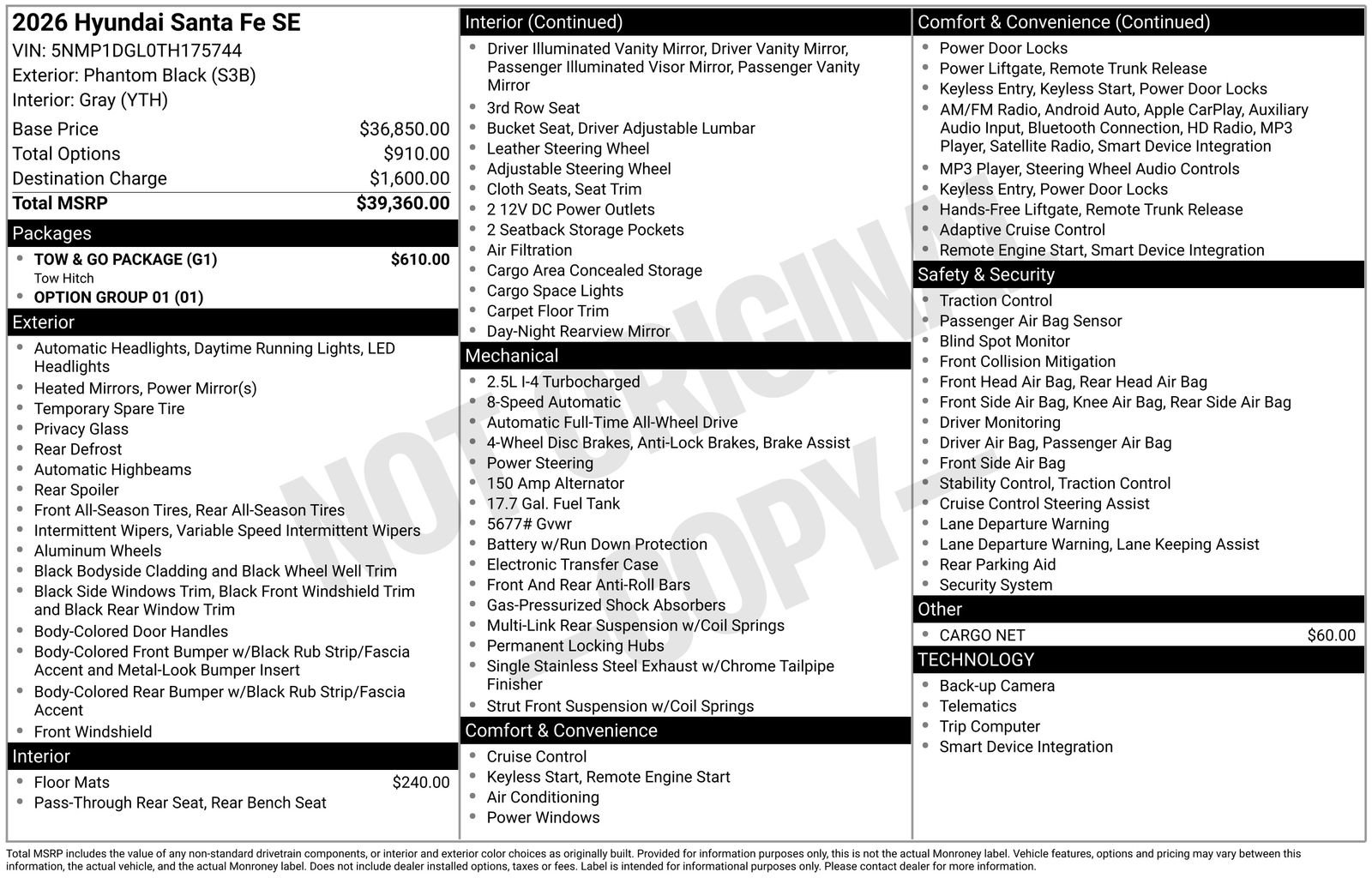 Used 2026 Hyundai Santa Fe SE w/ Tow & Go Package image 31