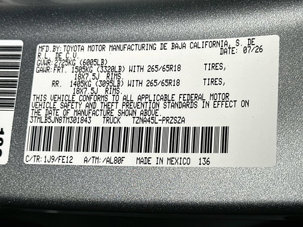 New 2026 Toyota Tacoma TRD Sport AWD/4WD image 16