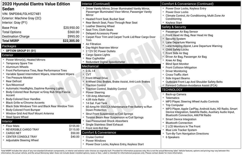 Used 2020 Hyundai Elantra Value Edition FWD image 3