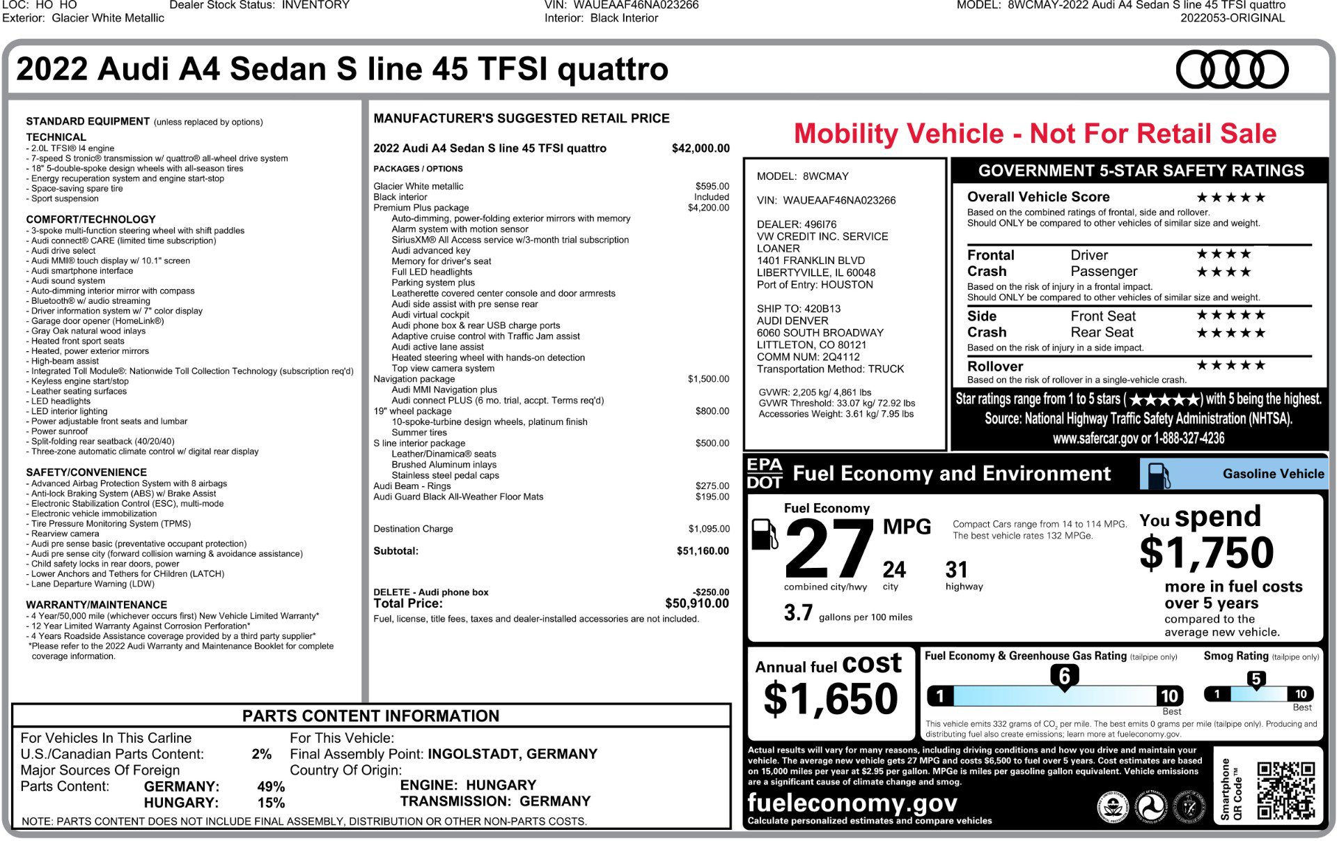 Used 2022 Audi A4 2.0T Premium Plus w/ Premium Plus Package image 11