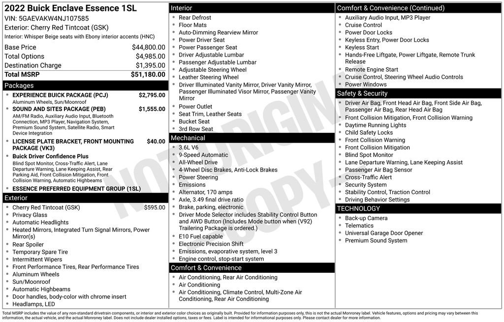 Used 2022 Buick Enclave Essence w/ Experience Buick Package image 6