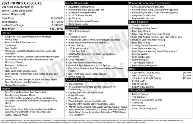 Used 2021 INFINITI QX50 Luxe image 23