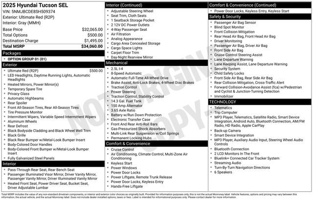 Used 2025 Hyundai Tucson SEL AWD/4WD image 28