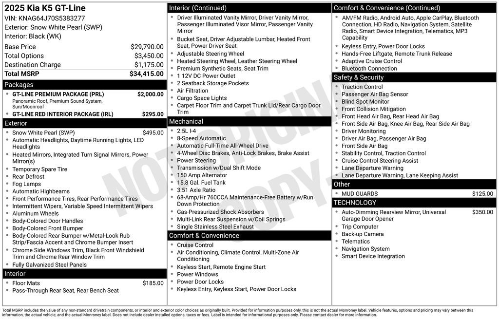 Certified 2025 Kia K5 GT-Line w/ GT-Line Premium Package image 37