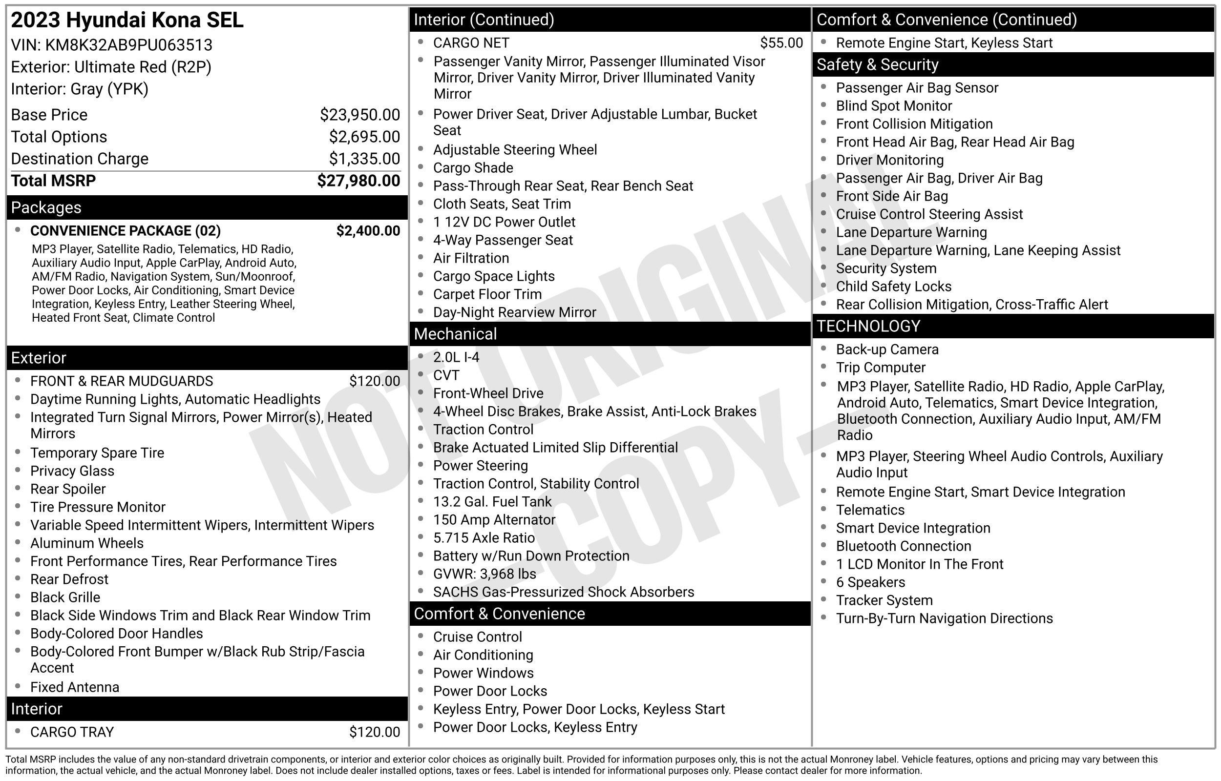 Certified 2023 Hyundai Kona SEL w/ Convenience Package FWD image 2