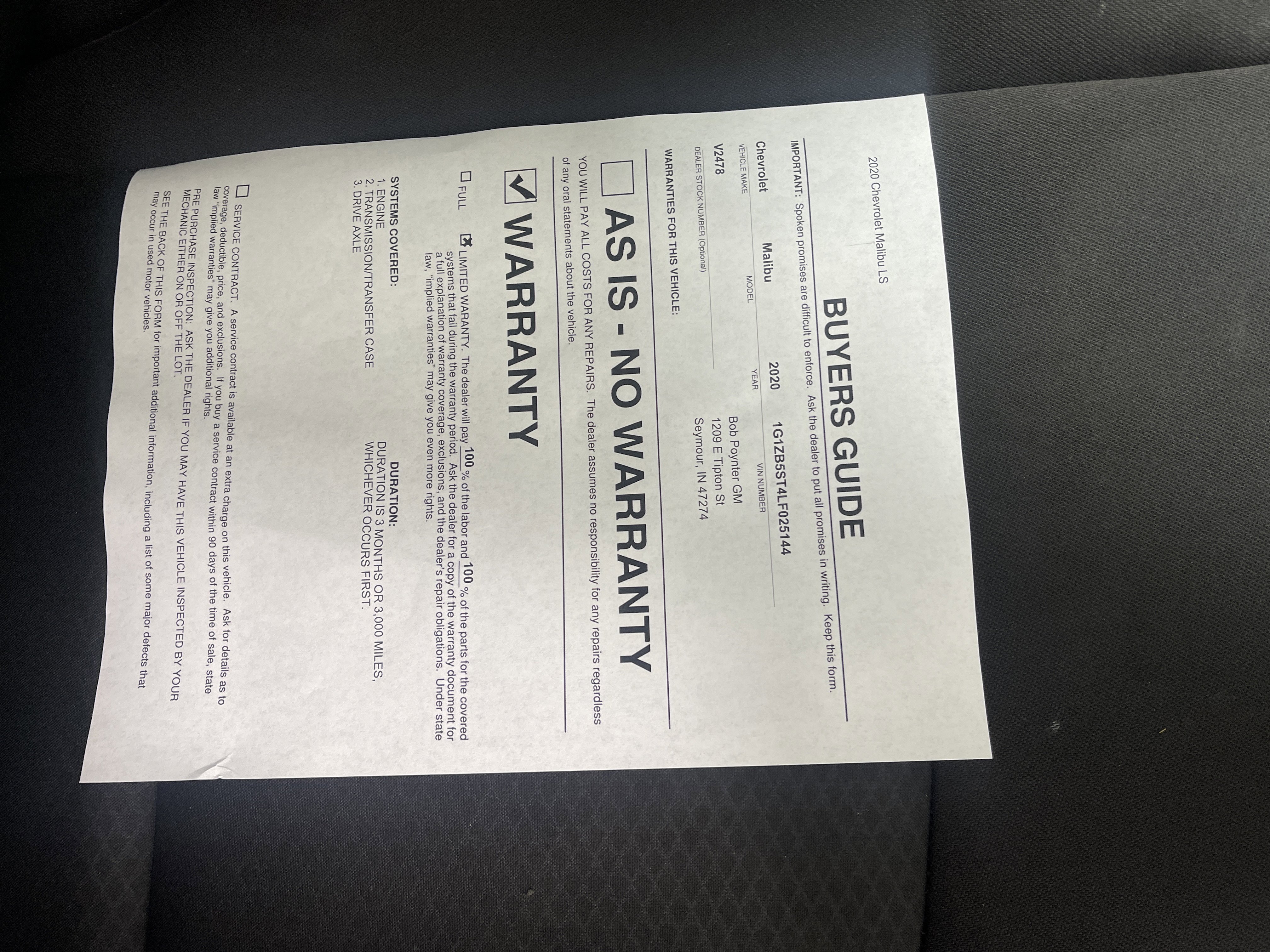 Used 2020 Chevrolet Malibu LS w/ LPO, Convenience Package 2 image 26