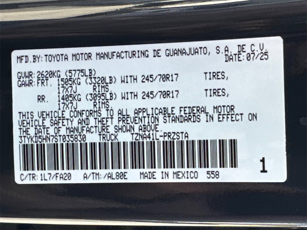 Certified 2025 Toyota Tacoma SR image 30