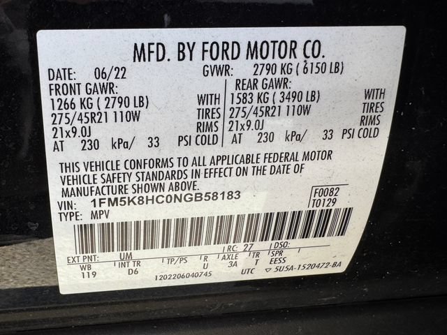 Used 2022 Ford Explorer Platinum w/ Equipment Group 601A AWD/4WD image 8