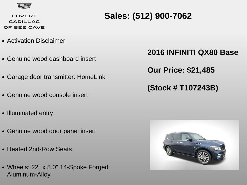 Used 2016 INFINITI QX80 Luxe w/ 22" Wheel Package image 30