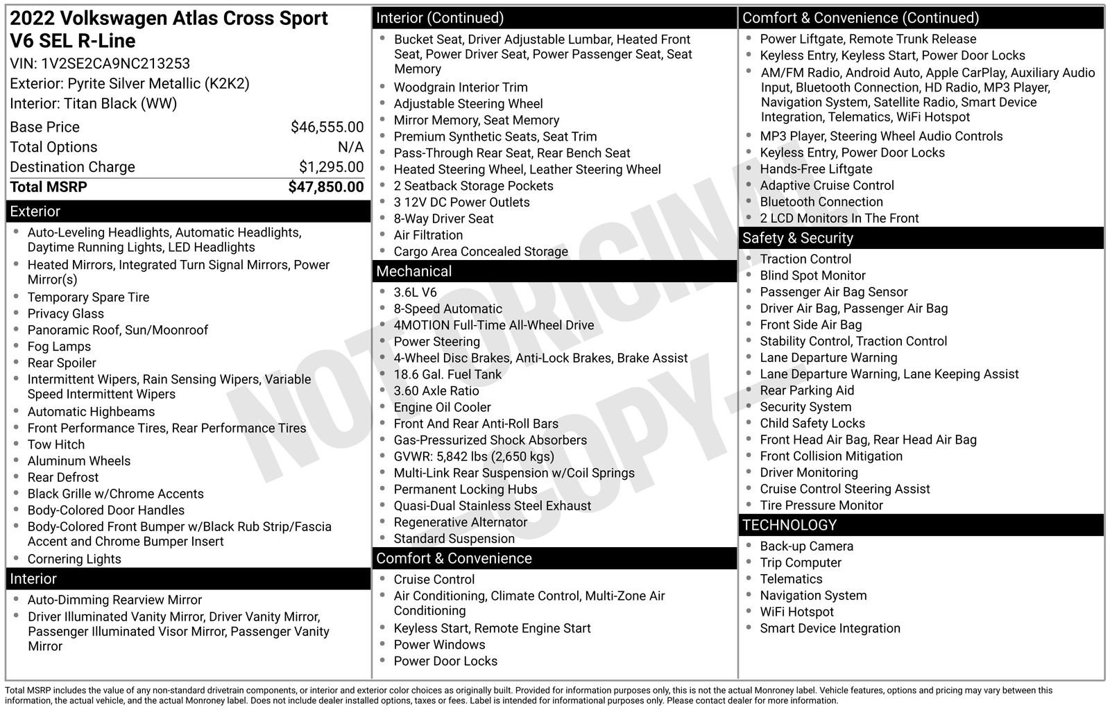 Used 2022 Volkswagen Atlas Cross Sport SEL R-Line image 57