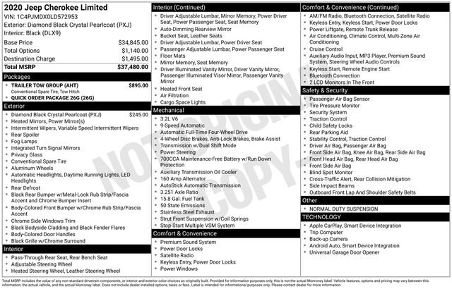 Certified 2020 Jeep Cherokee Limited w/ Trailer Tow Group image 38