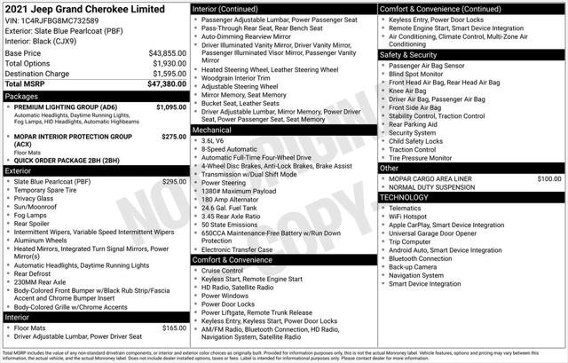 Certified 2021 Jeep Grand Cherokee Limited w/ Premium Lighting Group AWD/4WD image 8