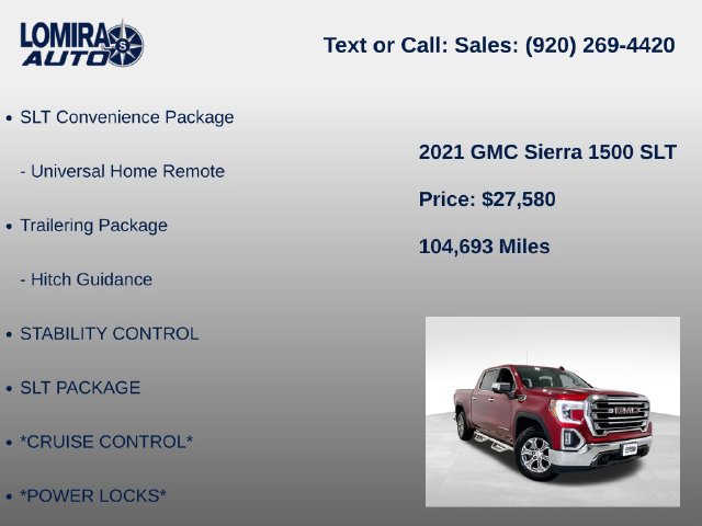 Used 2021 GMC Sierra 1500 SLT w/ SLT Convenience Package AWD/4WD image 39