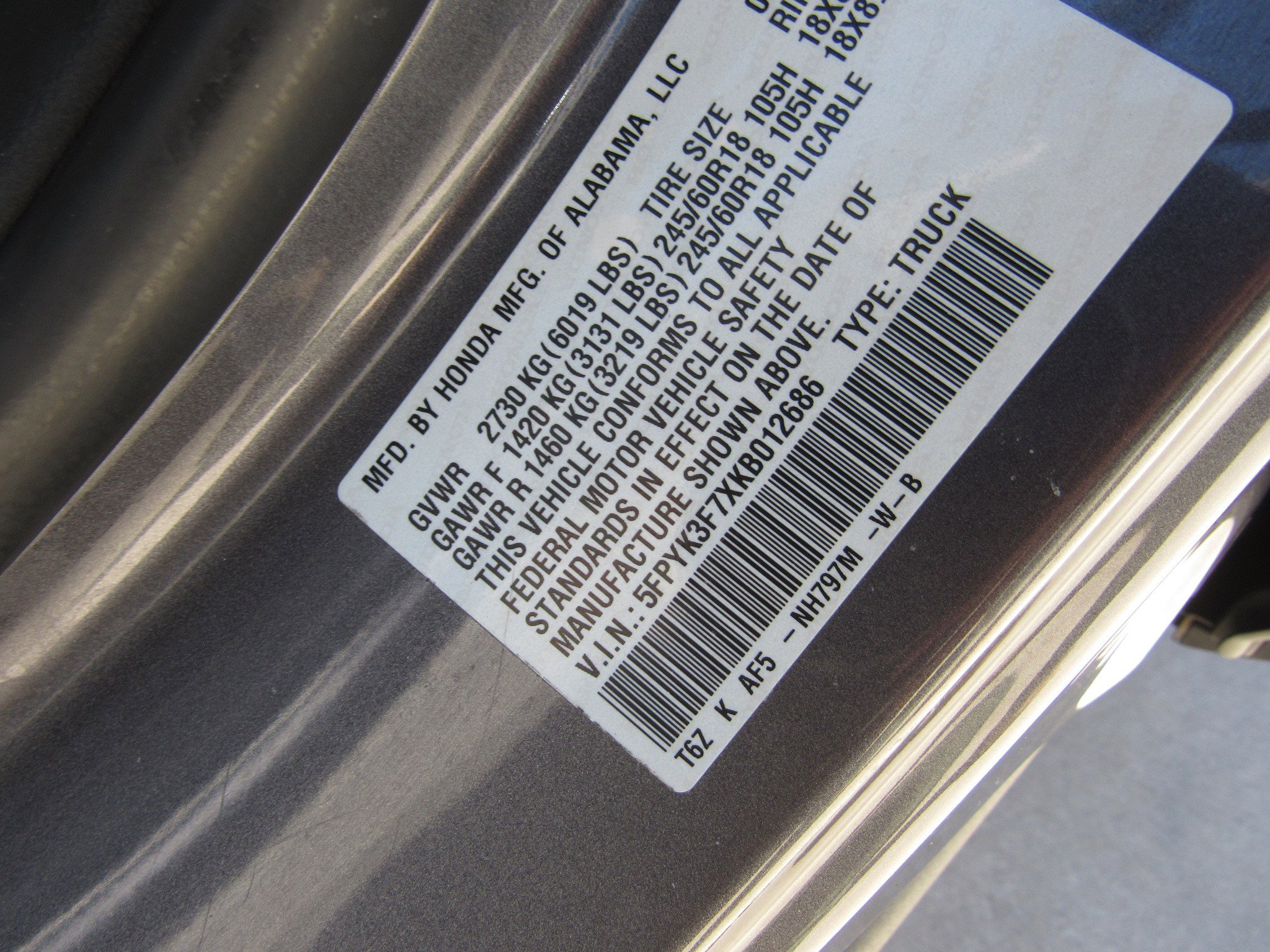 Certified 2019 Honda Ridgeline RTL-E image 29