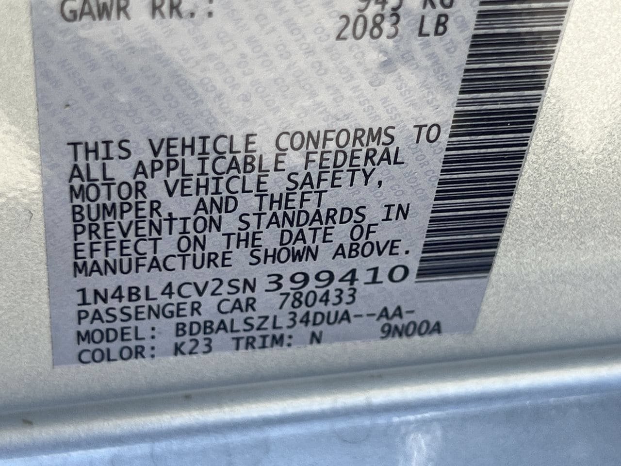 Certified 2025 Nissan Altima 2.5 SR FWD image 11