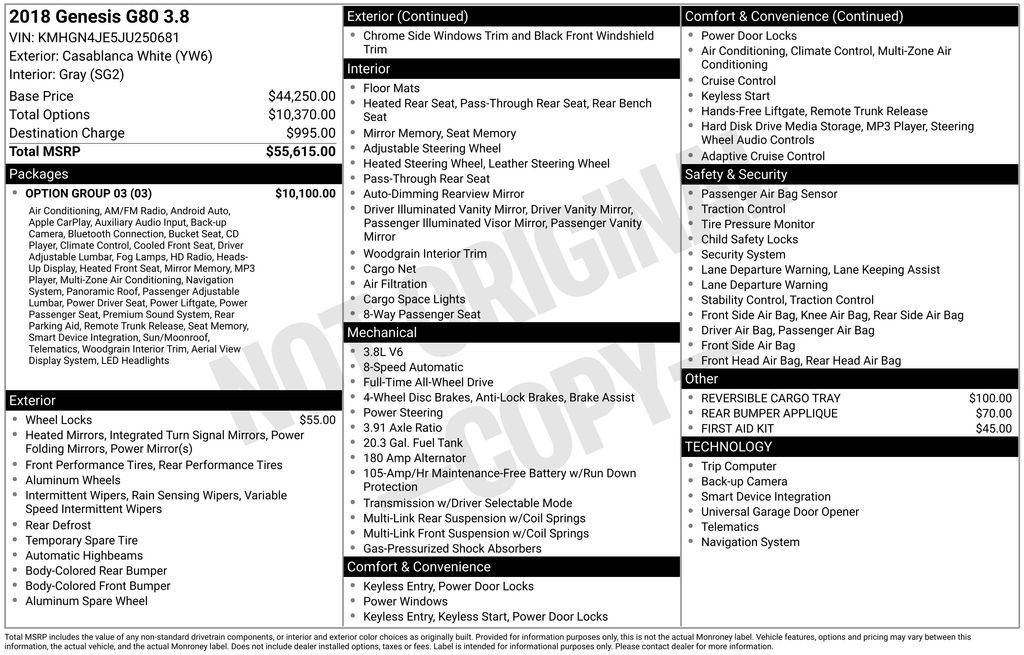 Used 2018 Genesis G80 3.8 w/ Option Group 03 image 31