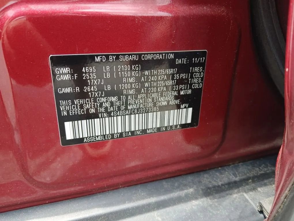 Used 2018 Subaru Outback 2.5i Premium image 9