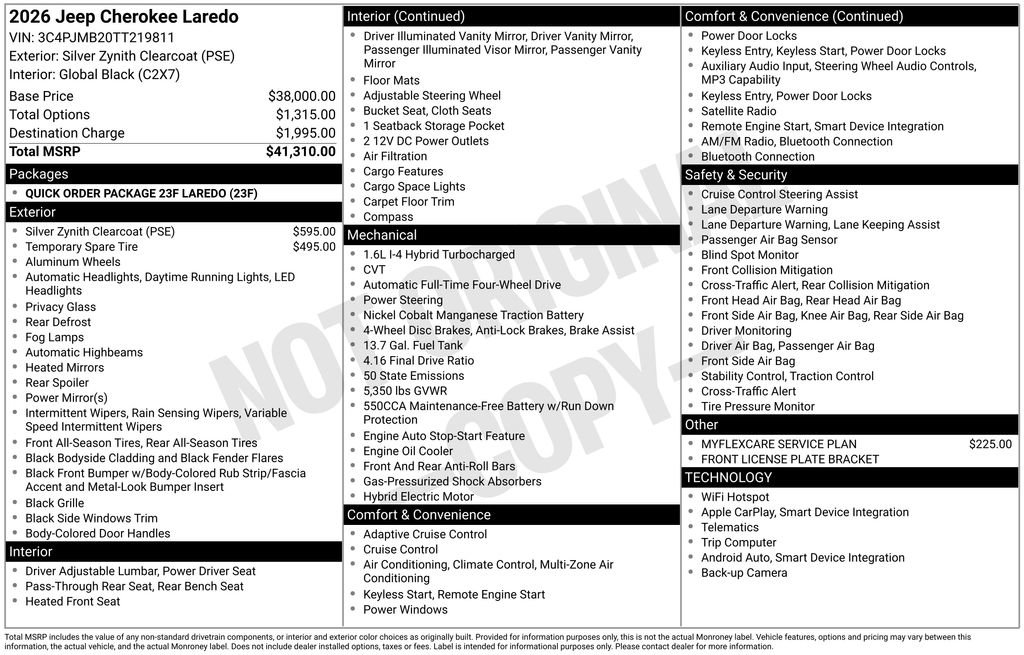 New 2026 Jeep Cherokee Laredo AWD/4WD image 39