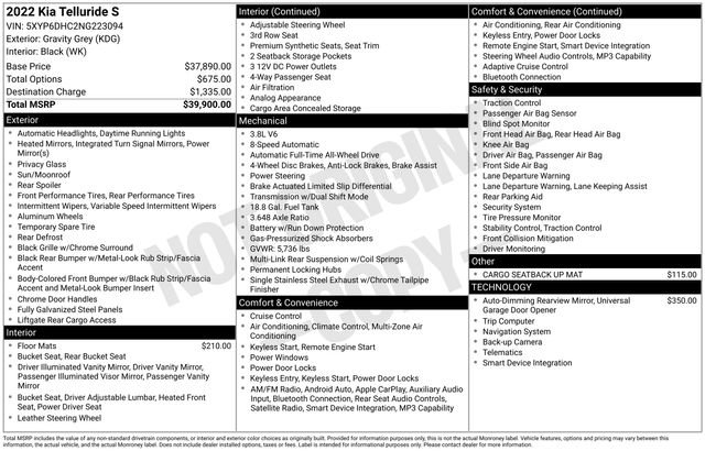 Used 2022 Kia Telluride S image 5