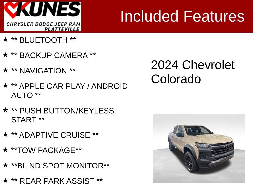 Used 2024 Chevrolet Colorado Trail Boss w/ Technology Package image 2
