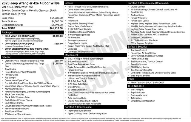 Used 2023 Jeep Wrangler Willys 4xe w/ Cold Weather Group image 8