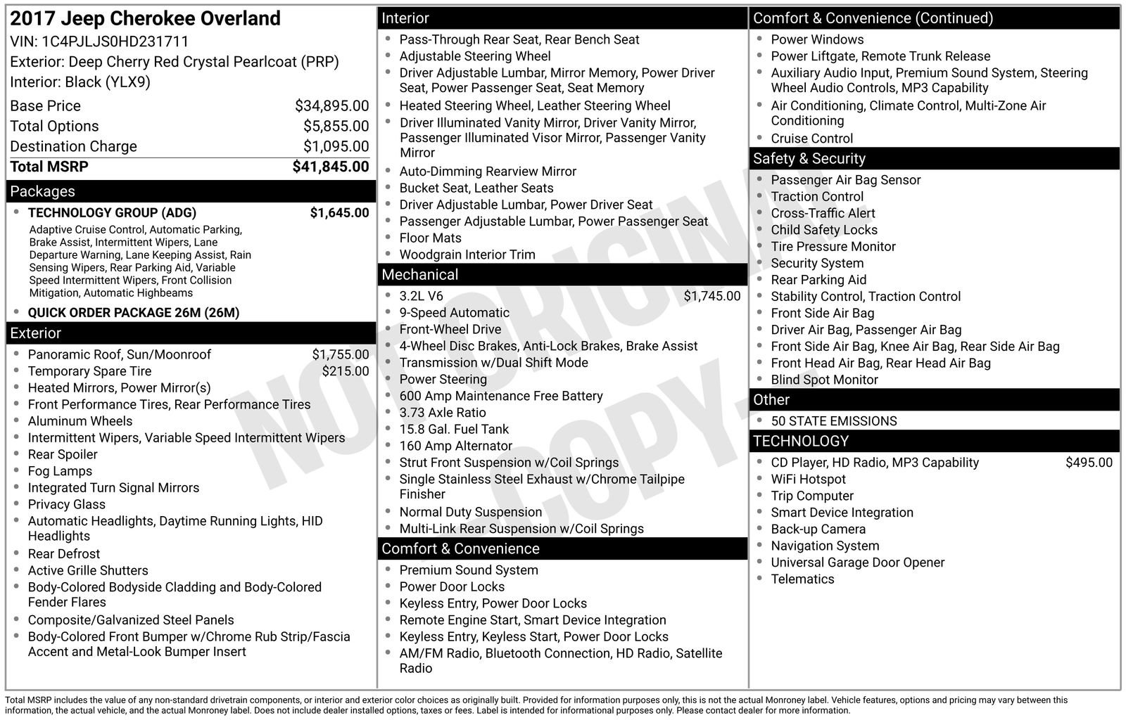 Used 2017 Jeep Cherokee Overland w/ Technology Group FWD image 28