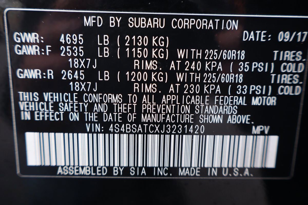 Used 2018 Subaru Outback 2.5i Touring w/ Popular Package #3 AWD/4WD image 47
