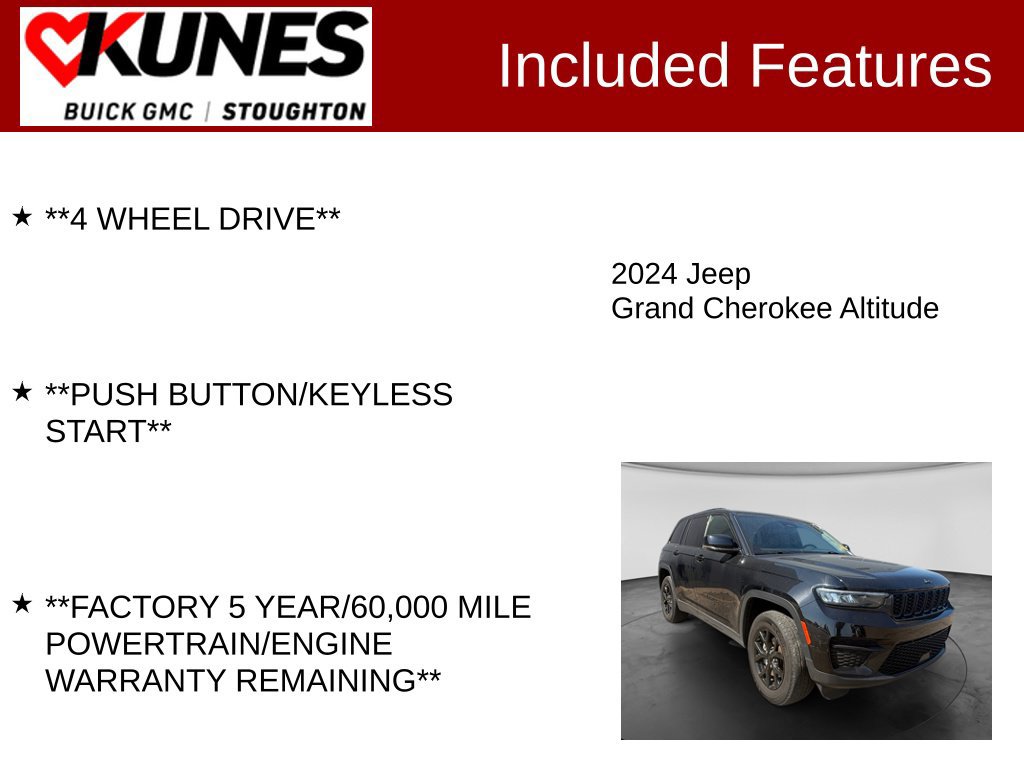 Used 2024 Jeep Grand Cherokee Altitude AWD/4WD image 3