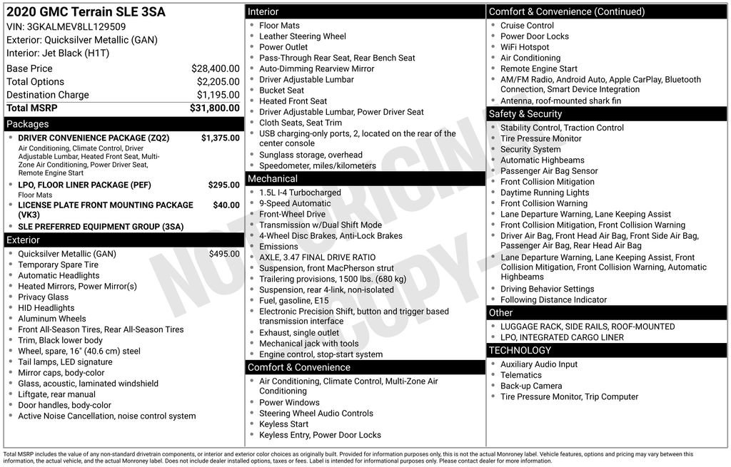 Used 2020 GMC Terrain SLE w/ Driver Convenience Package image 38