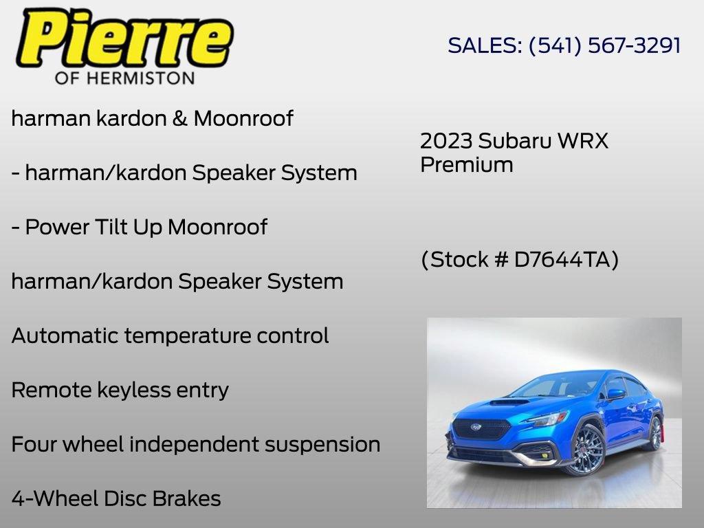 Used 2023 Subaru WRX Premium AWD/4WD image 6