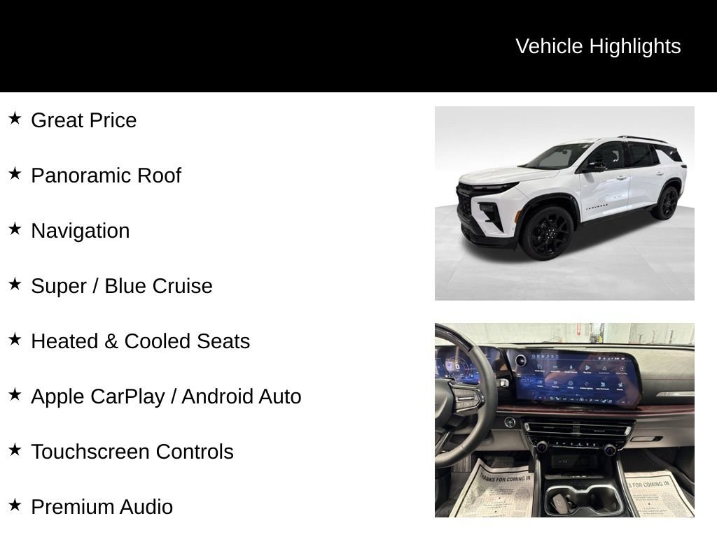 New 2026 Chevrolet Traverse RS w/ LPO, Floor Liner Package image 2