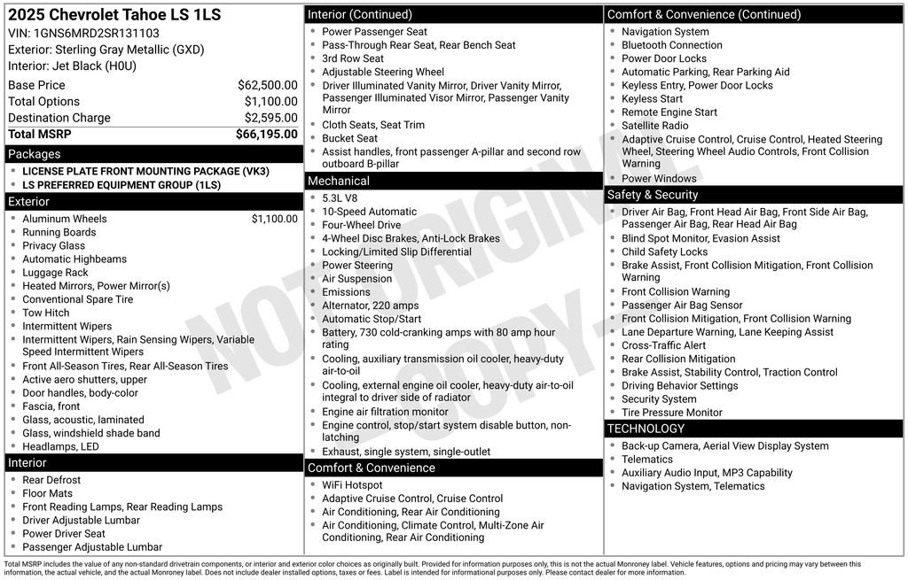 Used 2025 Chevrolet Tahoe LS AWD/4WD image 8