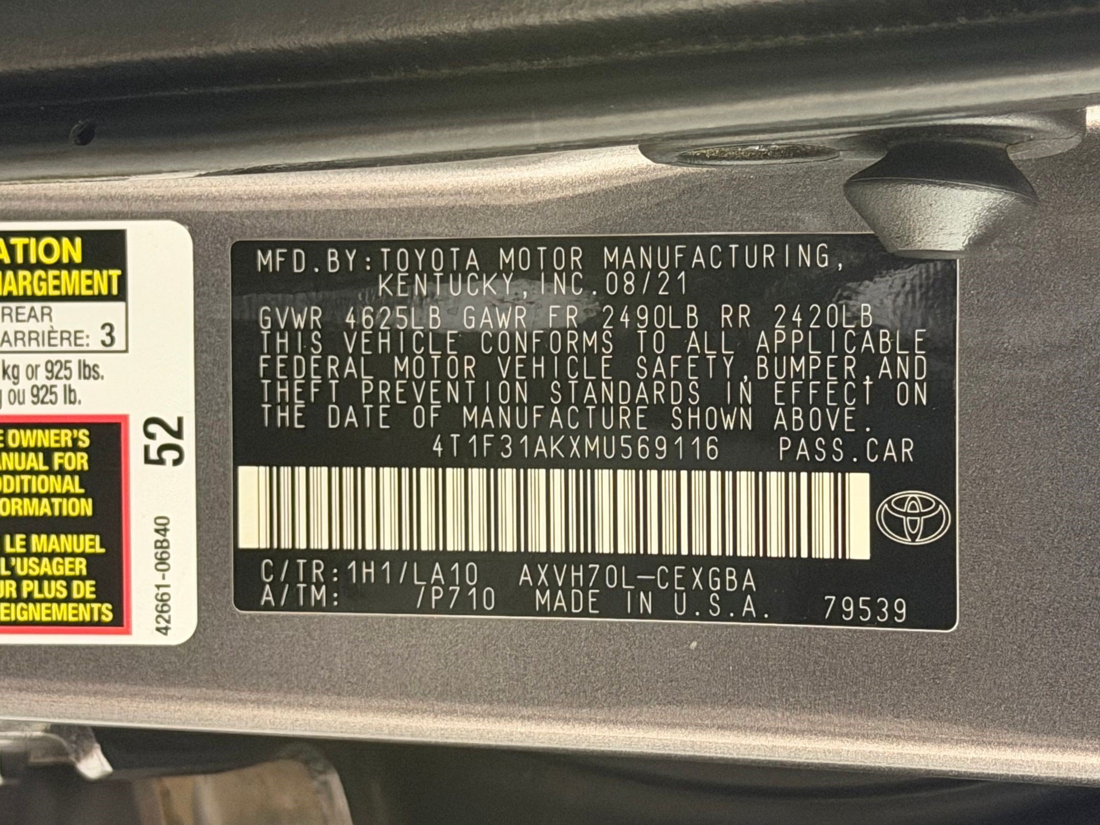 Used 2021 Toyota Camry XLE w/ Navigation Upgrade Package FWD image 27